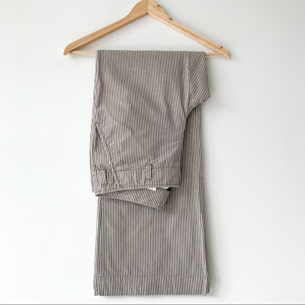 J.Crew City Fit Wide Leg Striped Cotton Pants